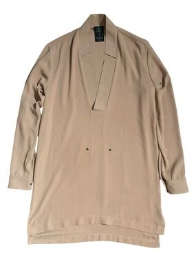 ORTTU V Neck Elongated Long Sleeve Shirt Breathable